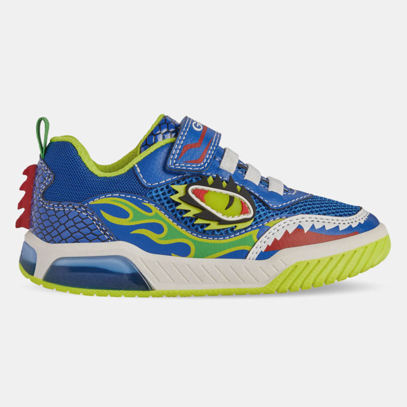 Geox Baskets Inek à scratchs bleu/jaune