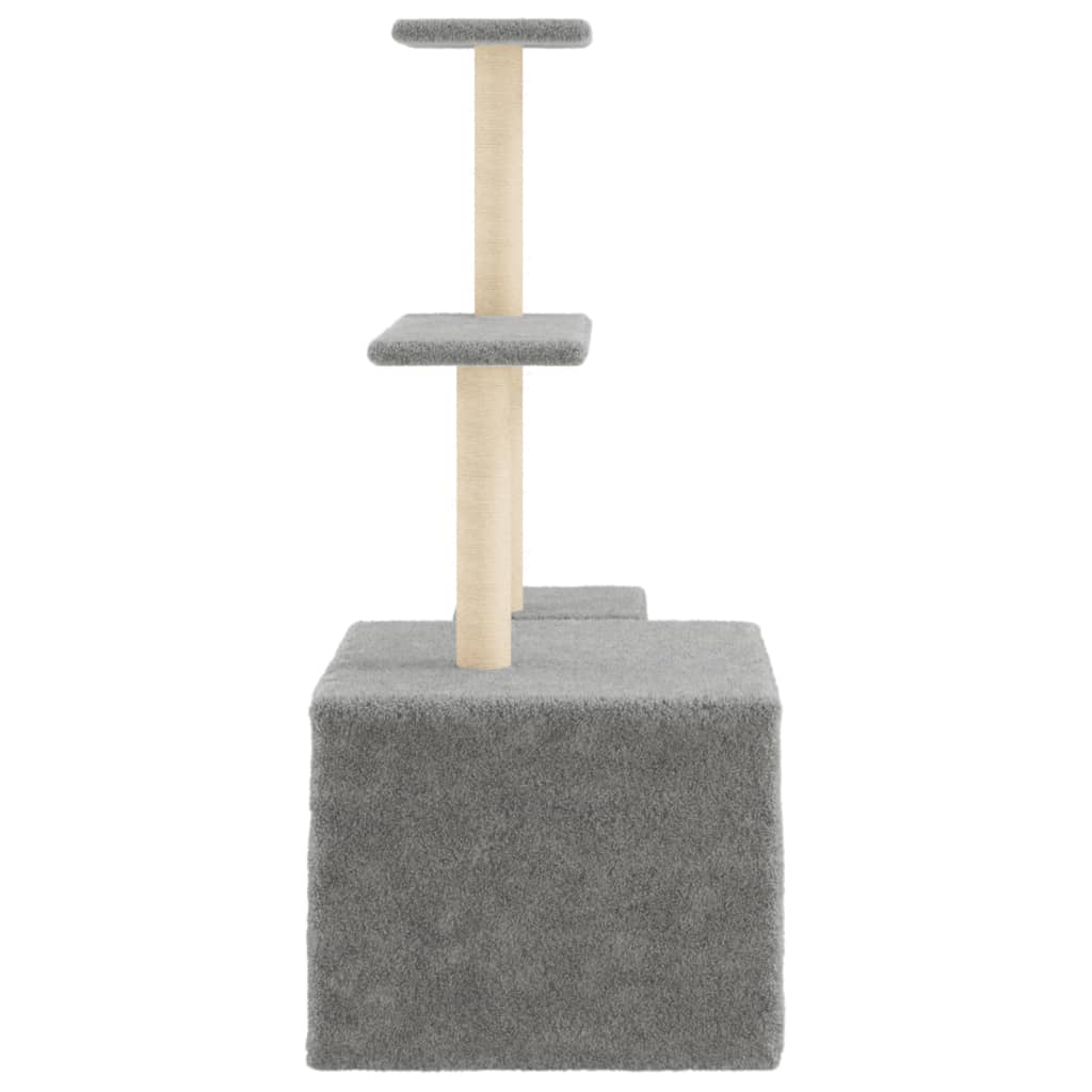 Arranhador para gatos vidaXL com postes de sisal cinza claro, 110 cm