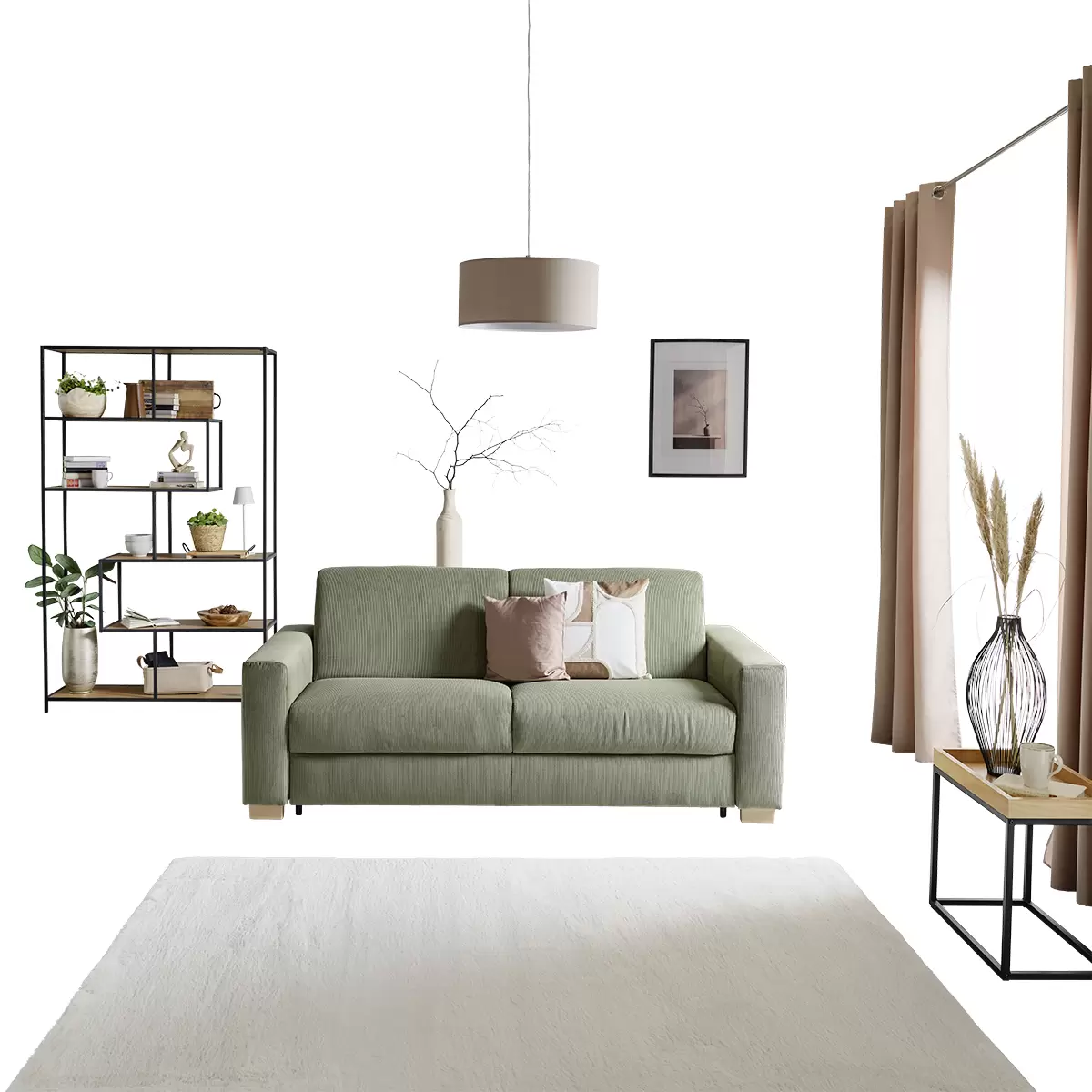 Schlafsofa Lucy 140 x 190 grün