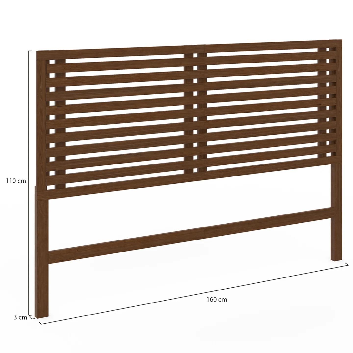 Tête de lit sur pied en lattes AVA 160 cm façon bois vieilli