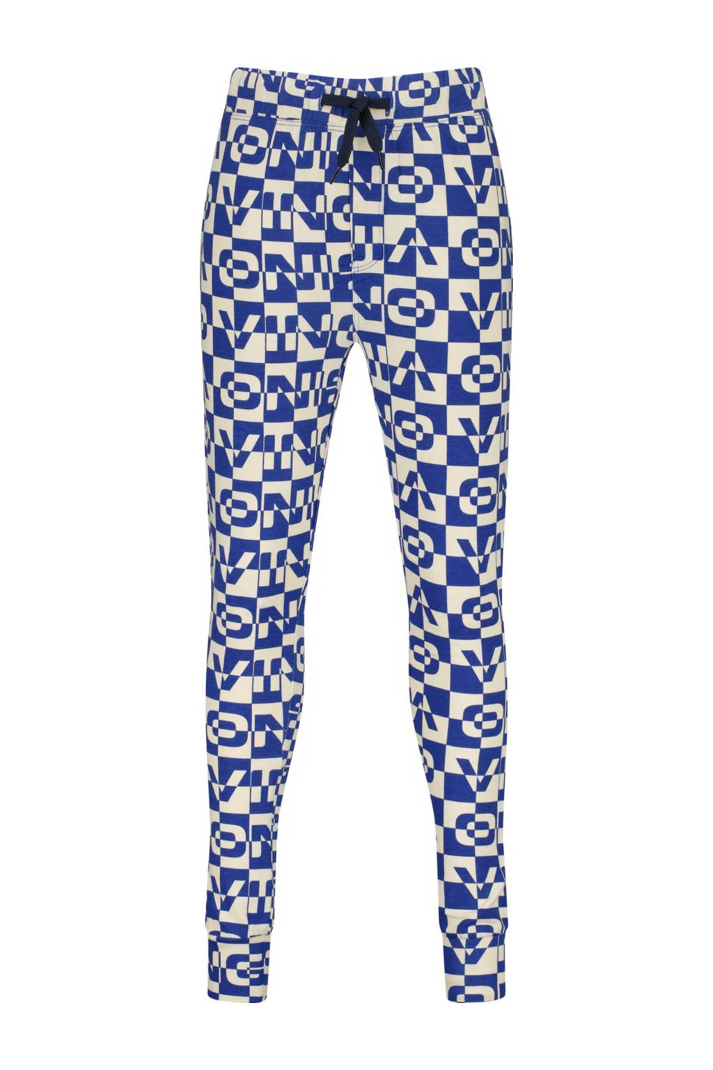 Vingino pyjama Wopi met all over print kobaltblauw/wit
