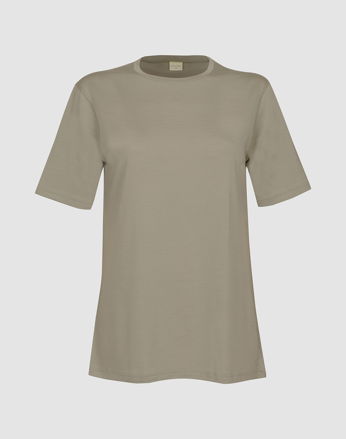 T-shirt van merinowol voor dames in Zeemist