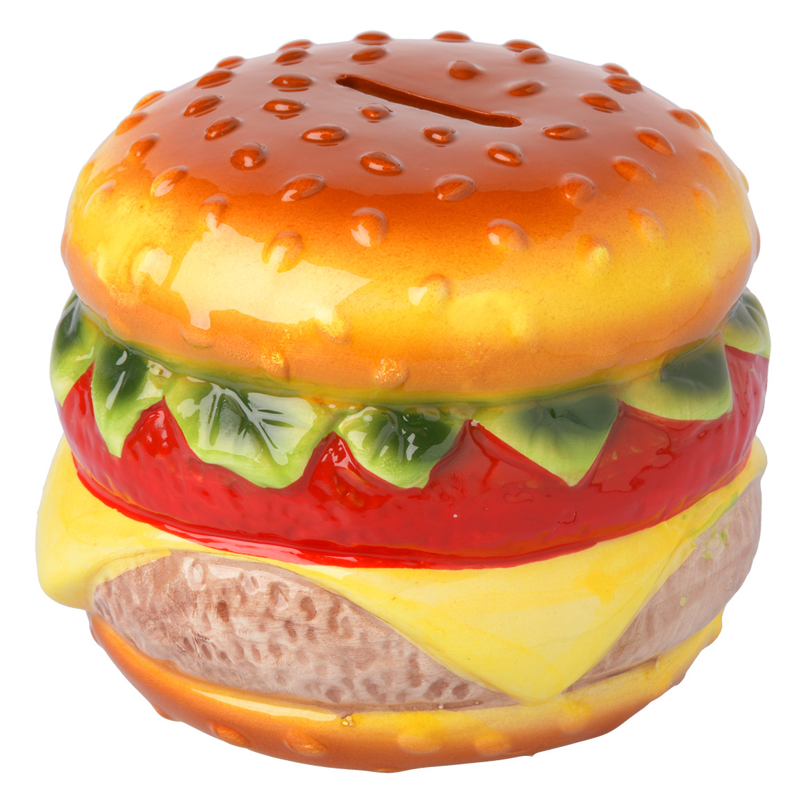 Topolino Spardose im Burger-Design braun / grün / rot