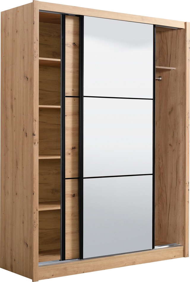 INOSIGN Schwebetürenschrank »Navara Kleiderschrank mit Spiegel Wäscheschrank Garderobe« mit grosszügiger Innenausstattung, FSC®-zertifiziert, in 3 Breiten