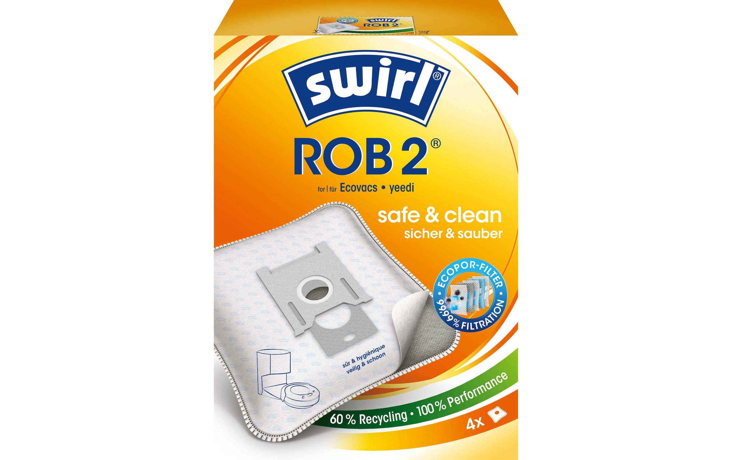Swirl Staubsaugerbeutel »ROB 2 4 Stück«