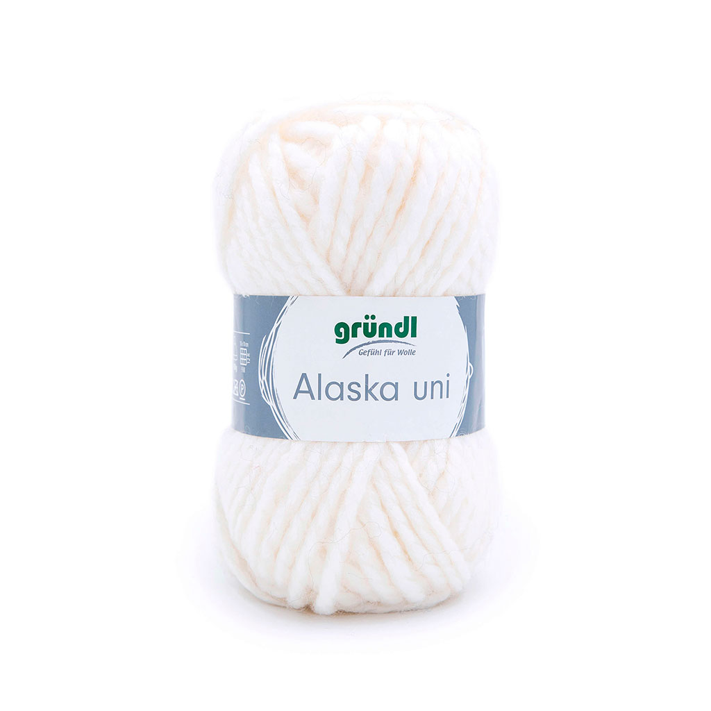 Pelote de laine ALASKA blanc 100g