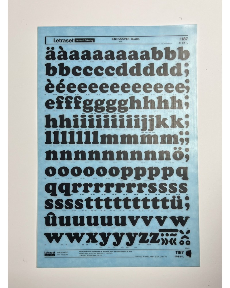letraset-1187- COOPER BLACK - 84pt