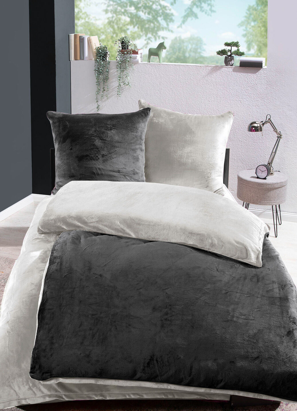 Kuschelig weiche Wendebettwäsche-Garnitur mit Cashmere Touch