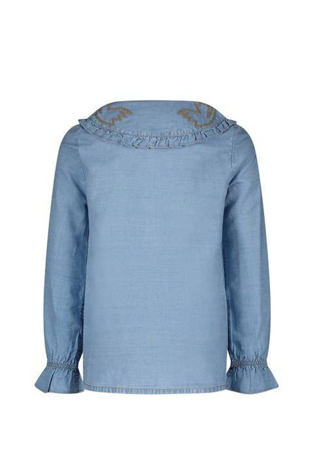 Like Flo blouse met ruches blauw