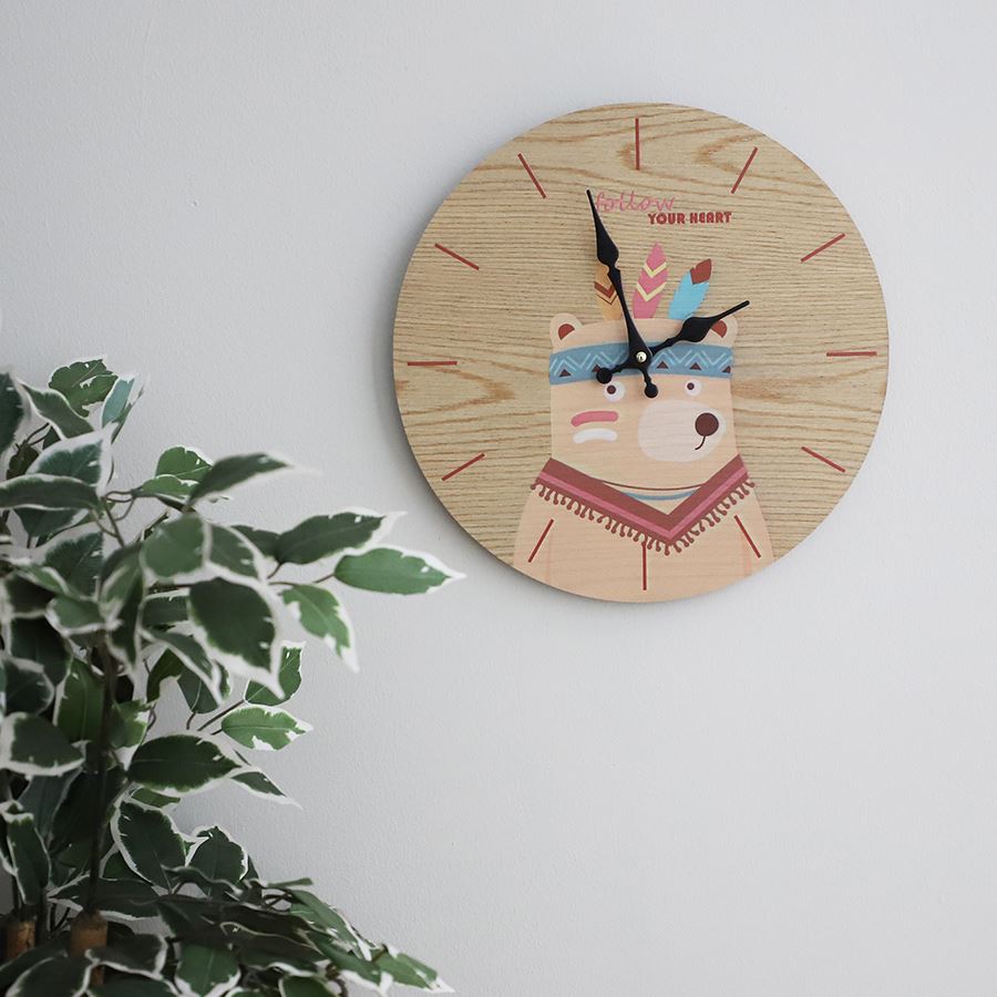 Kinder-Wanduhr Tierdesign 33,5cm