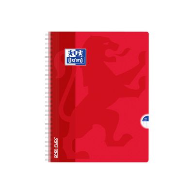 Oxford Openflex - Cahier polypro à spirale 24 x 32 cm - 100 pages - grands carreaux (Seyes) - disponible dans différentes couleurs