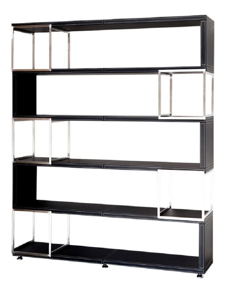 Jet-Line Jet-Line Büromöbel Aktenschrank Pavia Lederoptik Edelstahl Büro Schrank