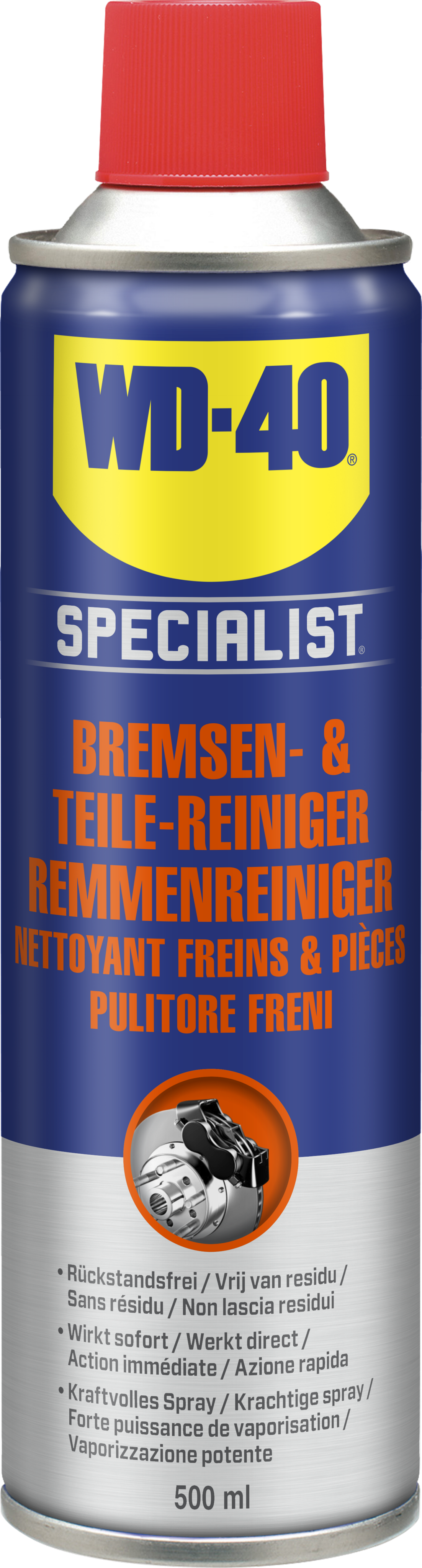 WD-40  Specialist Bremsenreiniger, 500 ml    Reinigungsmittel zur Entfernung von Fett, Öl, Schmutz & anderen Ablagerungen
