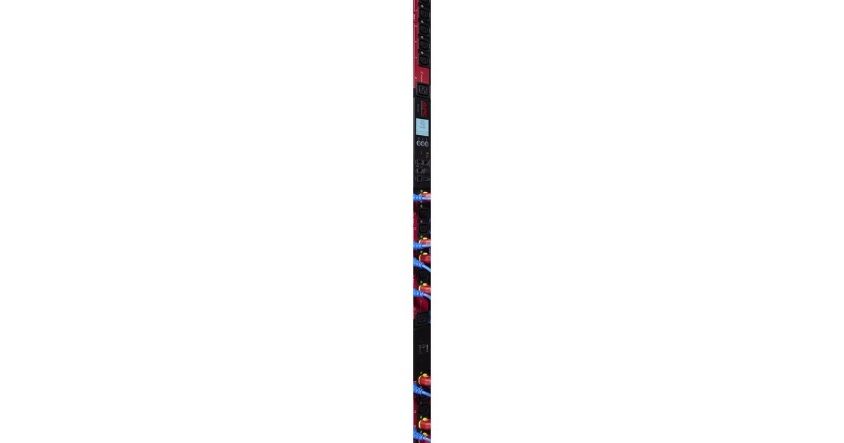 APCAP8681REDX667 - Switched & Metered-by-Outlet PDU  (Zwart/rood, 0U, 400V, (21x) C13 & (3x) C19, IEC 309 16A 3Fase stekker)