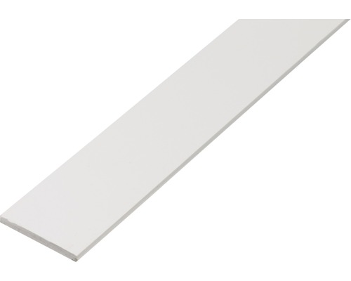 Platte PVC-staaf, wit, 30x3 mm, 2,6 m