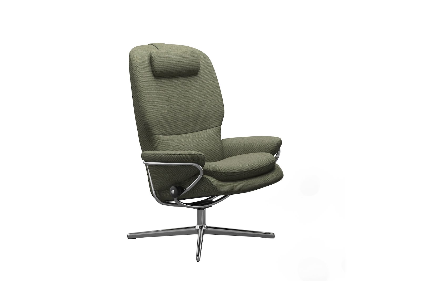 Rome lenestol Tekstil Jasmine Dark Green - Cross - Chrome