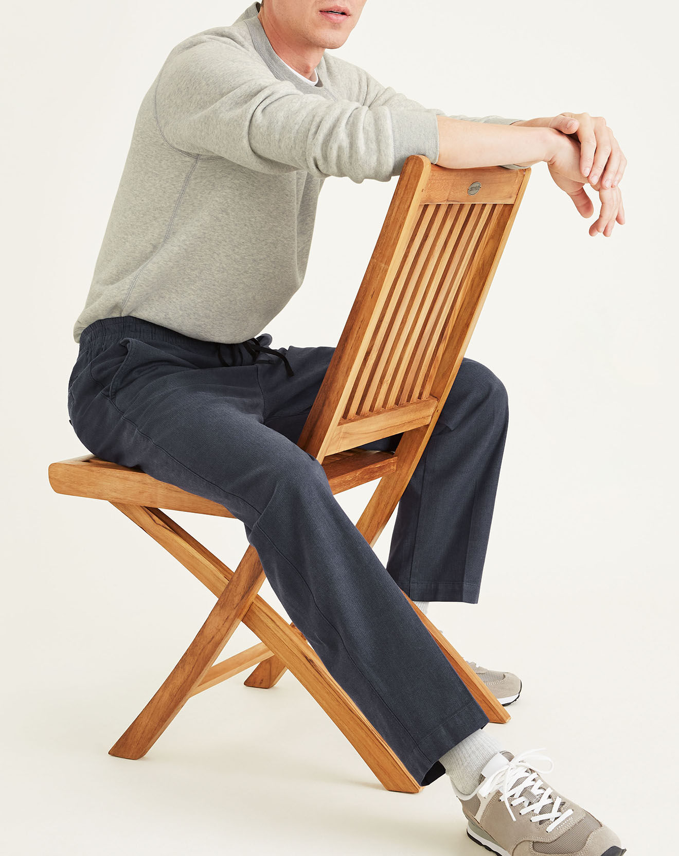Dockers Pantalon en Coton Bio Pull On Tapered imprimé bleu marine