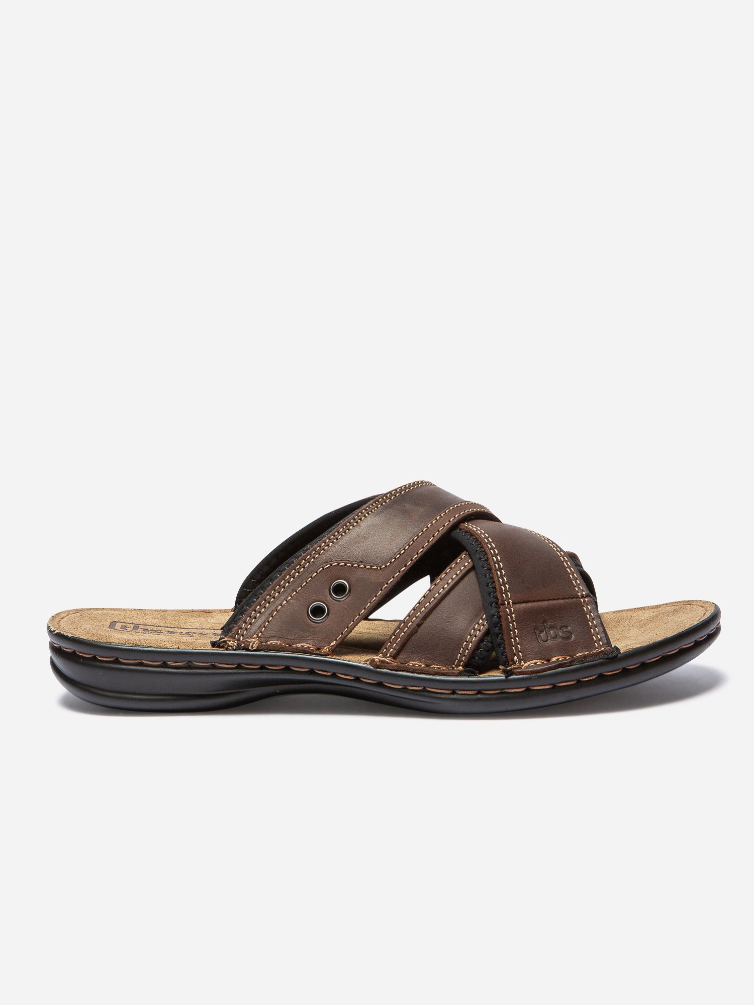 Sandales Homme Dessus Cuir Marron