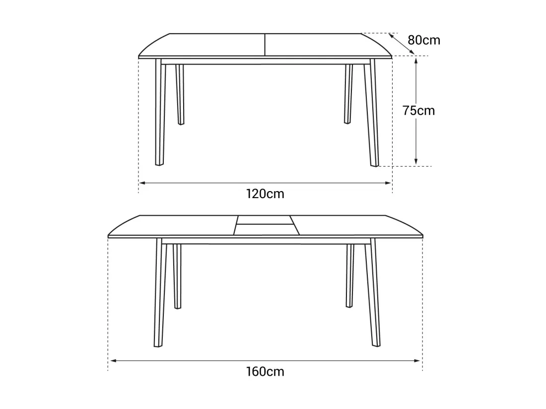 Table extensible HELGA 120 / 160cm blanche - HAPPY GARDEN