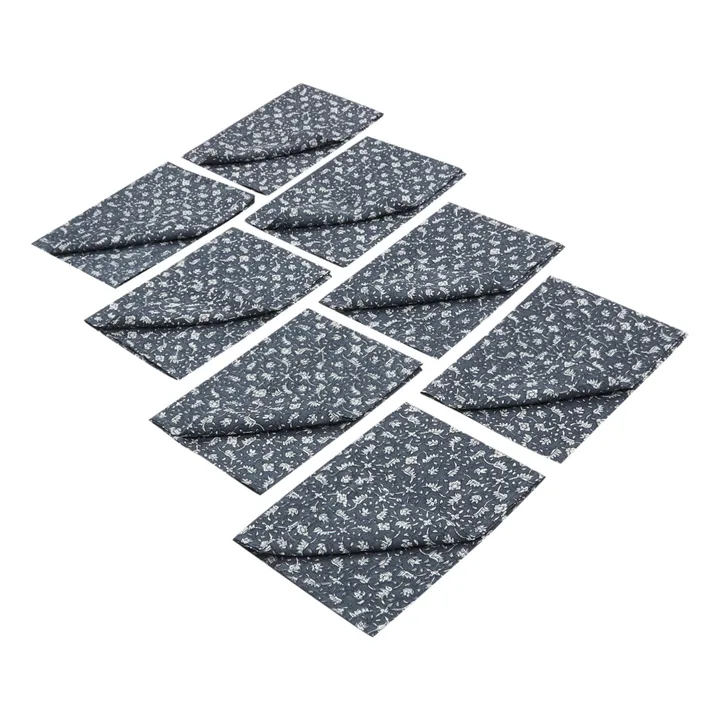 Scarlette Ateliers Serviette de table Marge en coton - Set de 8 | Bleu gris