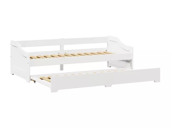 Lit de jour avec gigogne sans matelas IRUN blanc 90x200 cm