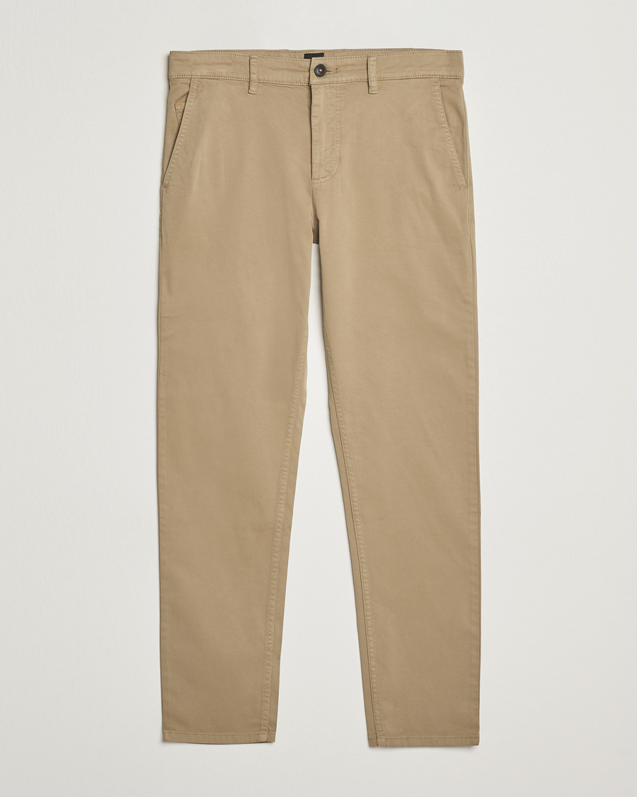 BOSS ORANGE Tapered Fit Cotton Chinos Beige