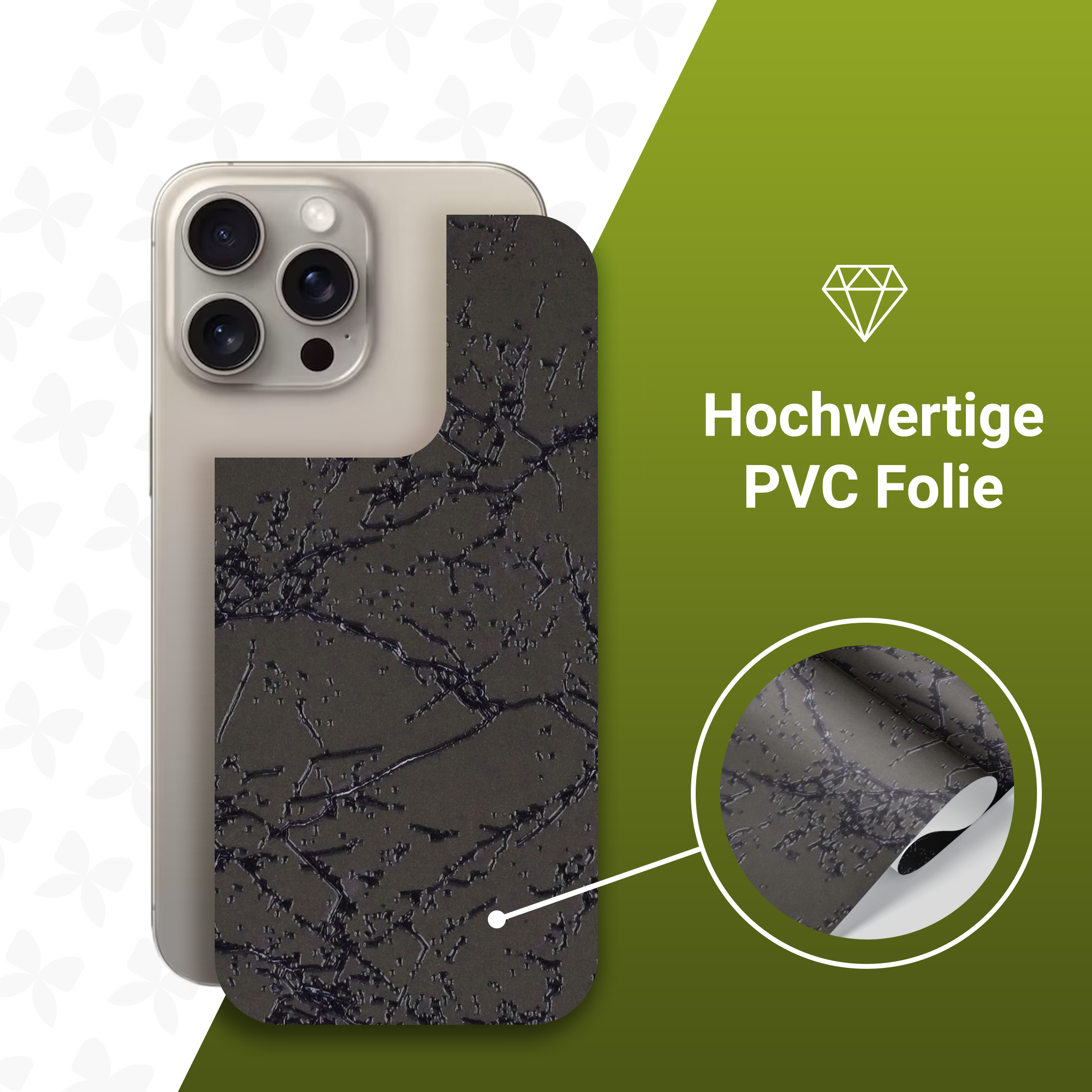(2er Set) iPhone 15 Pro Max Backcover Schutzfolie Swiss Made - Black Satin