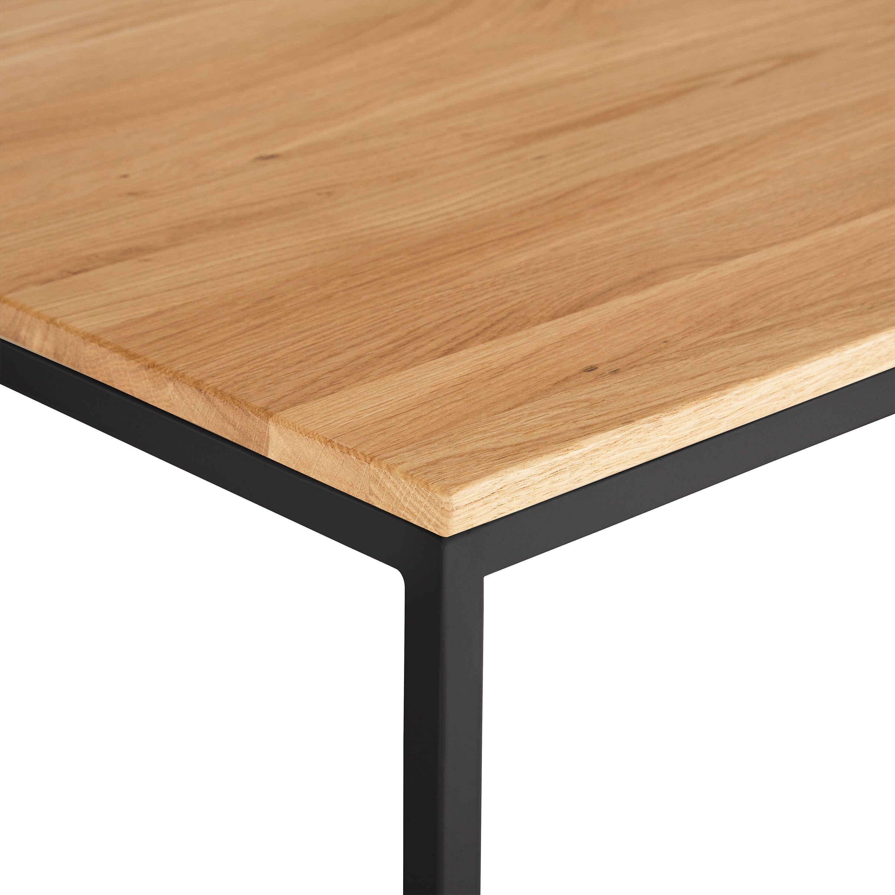 AVEA Salontisch - Eiche massiv / schwarz / B: 65.0 cm x T: 65.0 cm x H: 36.0 cm