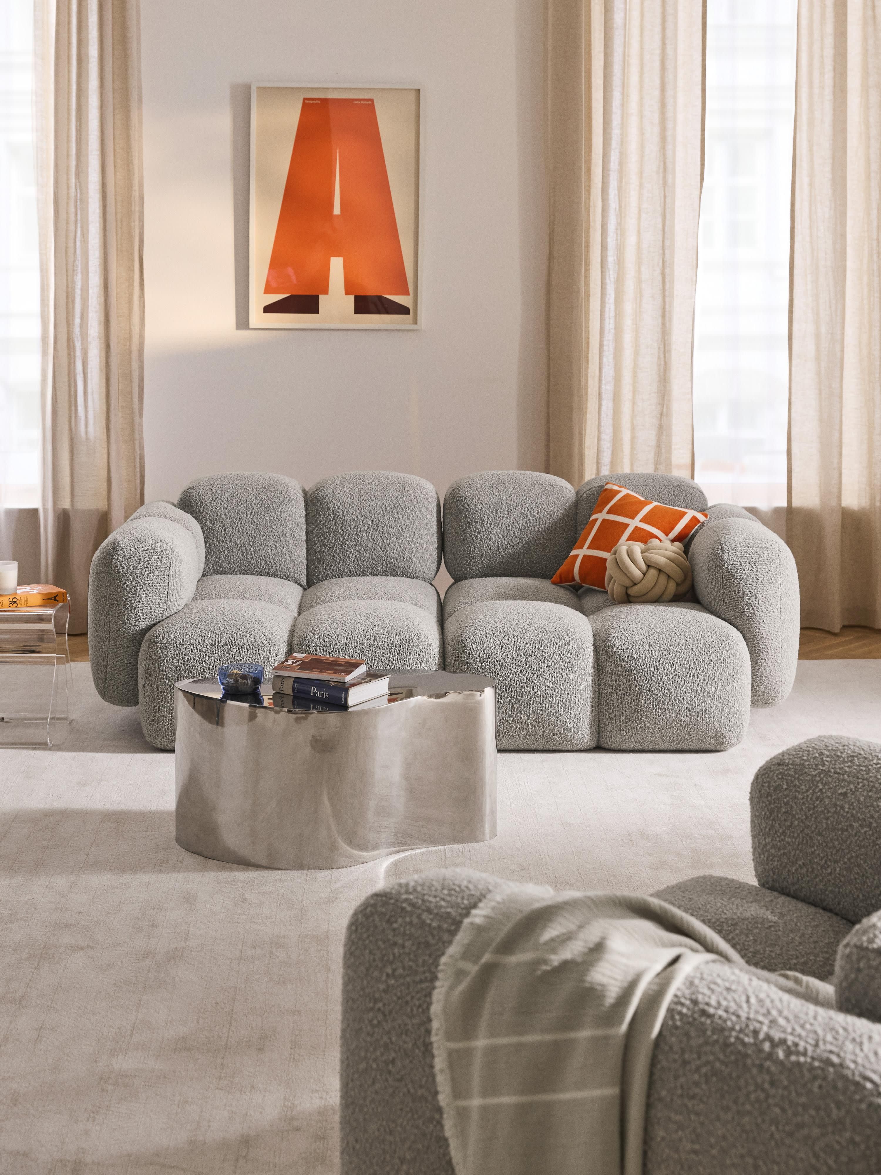 Modulaire bank Tayla (3-zits) van bouclé