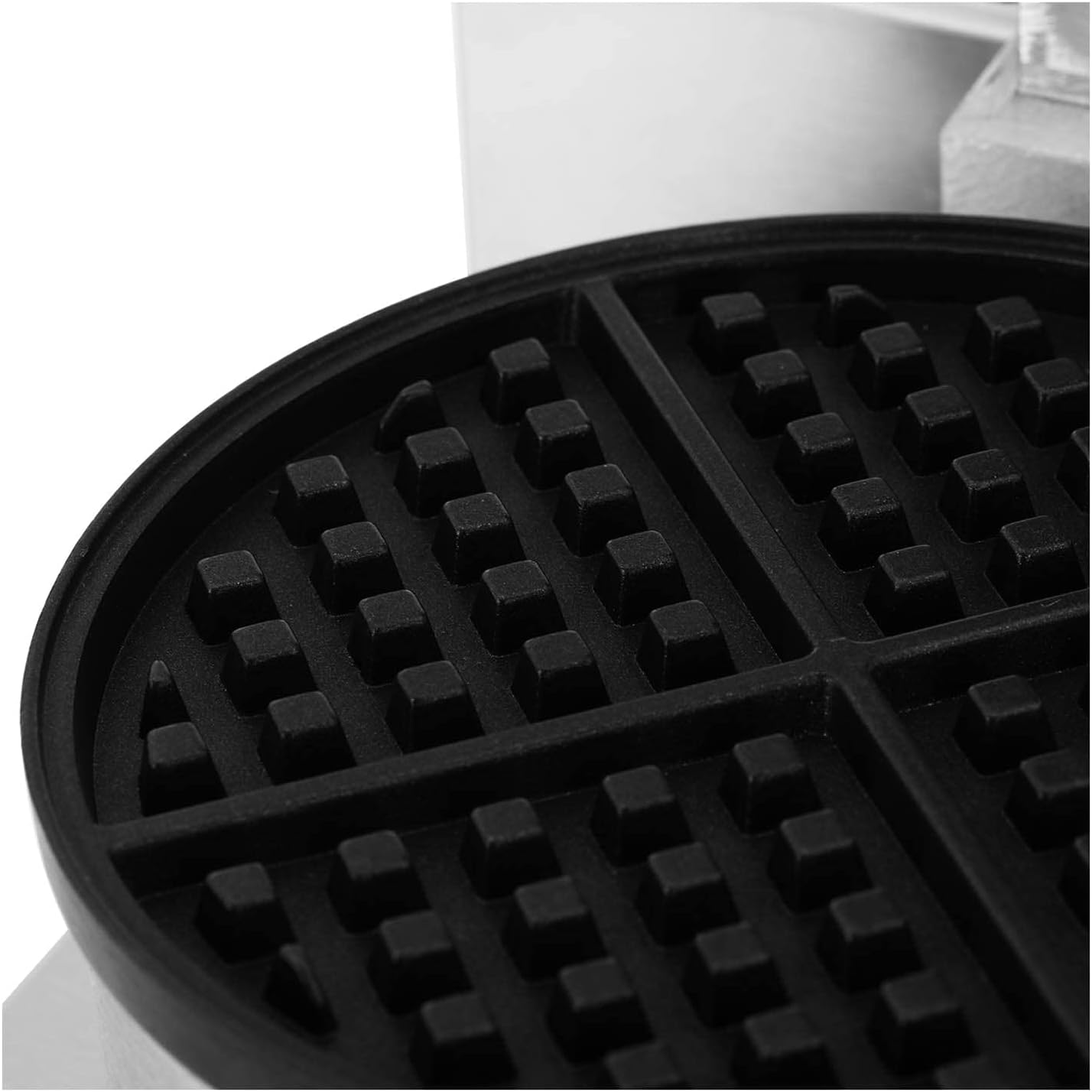 Royal Catering RCWM-2600-R Waffeleisen Waffelgerät Waffelautomat Waffle Maker Belgische Waffel Doppelt Rund (2 x 1.300 Watt, Timer 15 min, Teflon & Aluminium, Edelstahl), Silber