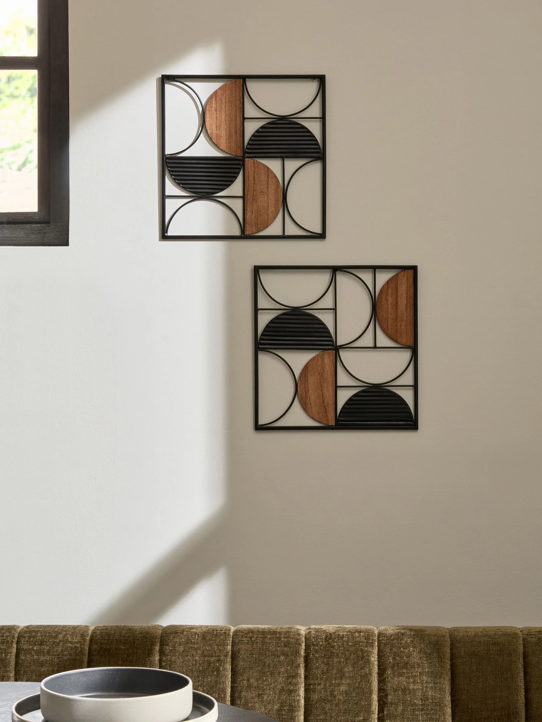 Brons-metalen abstracte kunst voor aan de wand