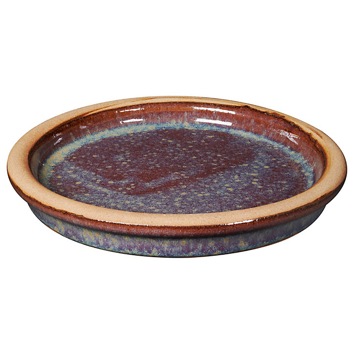Soucoupe Romance en terre cuite émaillée artisanale diametre 17.5cm h. 3cm Deroma