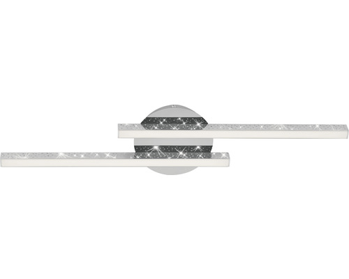 LED plafondlamp 2x6W 2x600 lm 3000K 14x60 cm Rey chroom + glitter effect