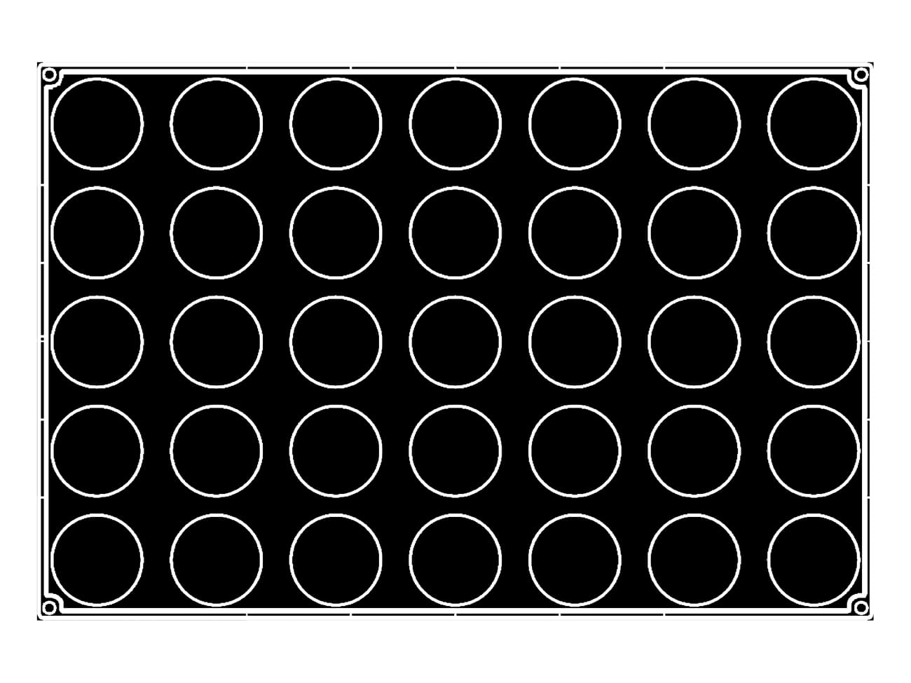 Moule silicone Pavoflex - 35 coupoles - 60 x 40 cm - Pavoni