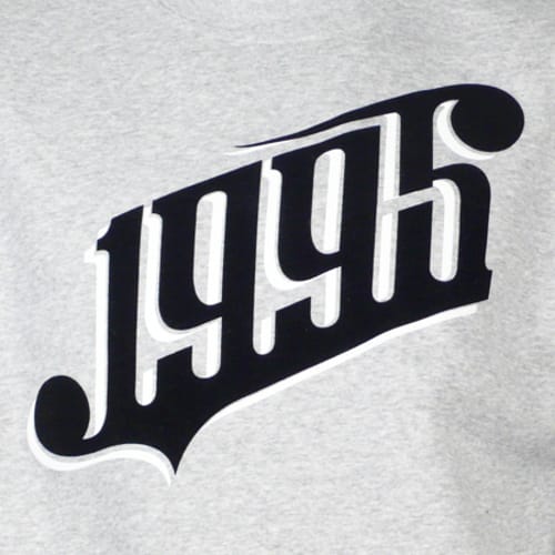 Sweat Crewneck Classic Logo Gris Chiné Typo Noir