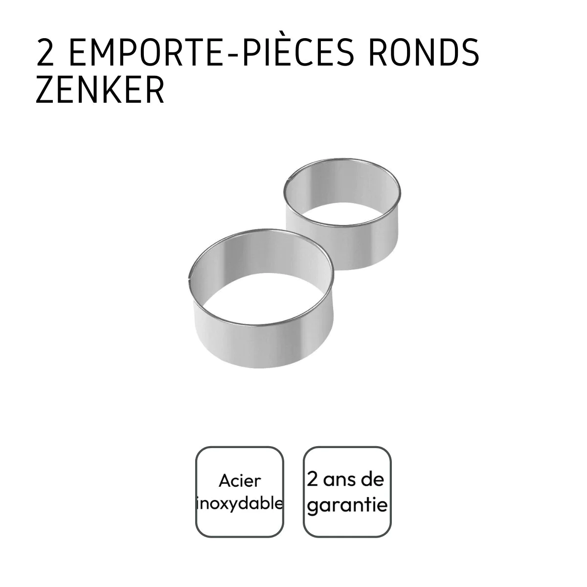 Lot de 2 emporte-pièces ronds pour beignet Emporte-pièces Zenker