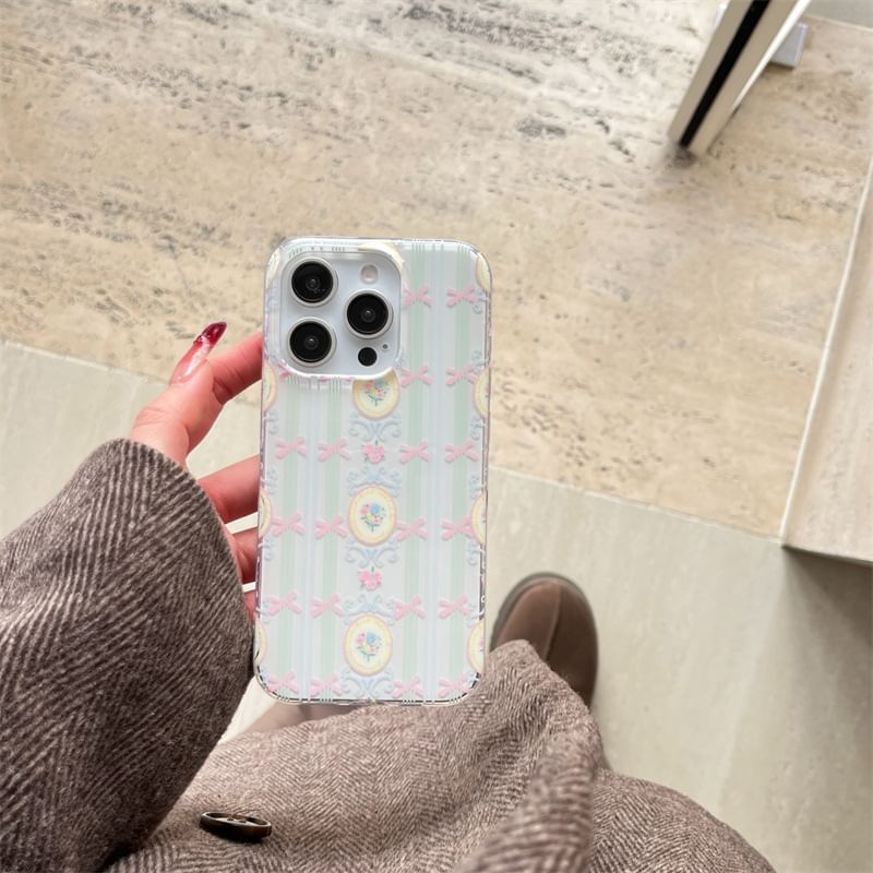 Fonekase - Bow-telefoonhoesje - Apple iPhone 16 Pro Max / 16 Pro / 16 Plus / 16 / 15 Pro Max / 15 Pro / 15 Plus / 15 / 14 Pro Max / 14 Pro / 14 Plus / 14 / SE / 13 Pro Max / 13 Pro / 13