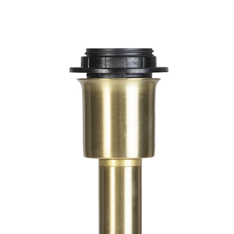 QAZQA - Moderne klassieke vloerlamp | Staande lamp | Vloerlamp | Lamp | Licht messing zonder kap - Simplo | Woonkamer | Slaapkamer - Langwerpig staal - LED-compatibel E27