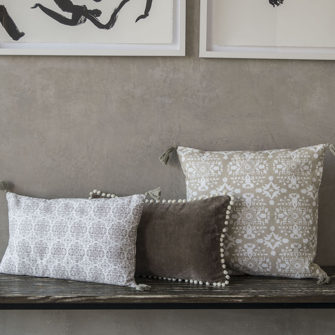 Febronie Housse de coussin India écorce - 50x30 cm