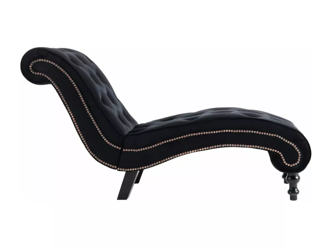 Prolenta Premium - Chaise longue Noir Velours