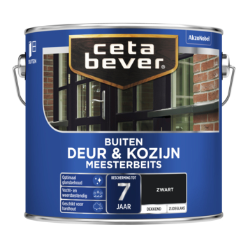 CetaBever Meesterbeits Deur & Kozijn zijdeglans dekkend zwart 2,5 liter