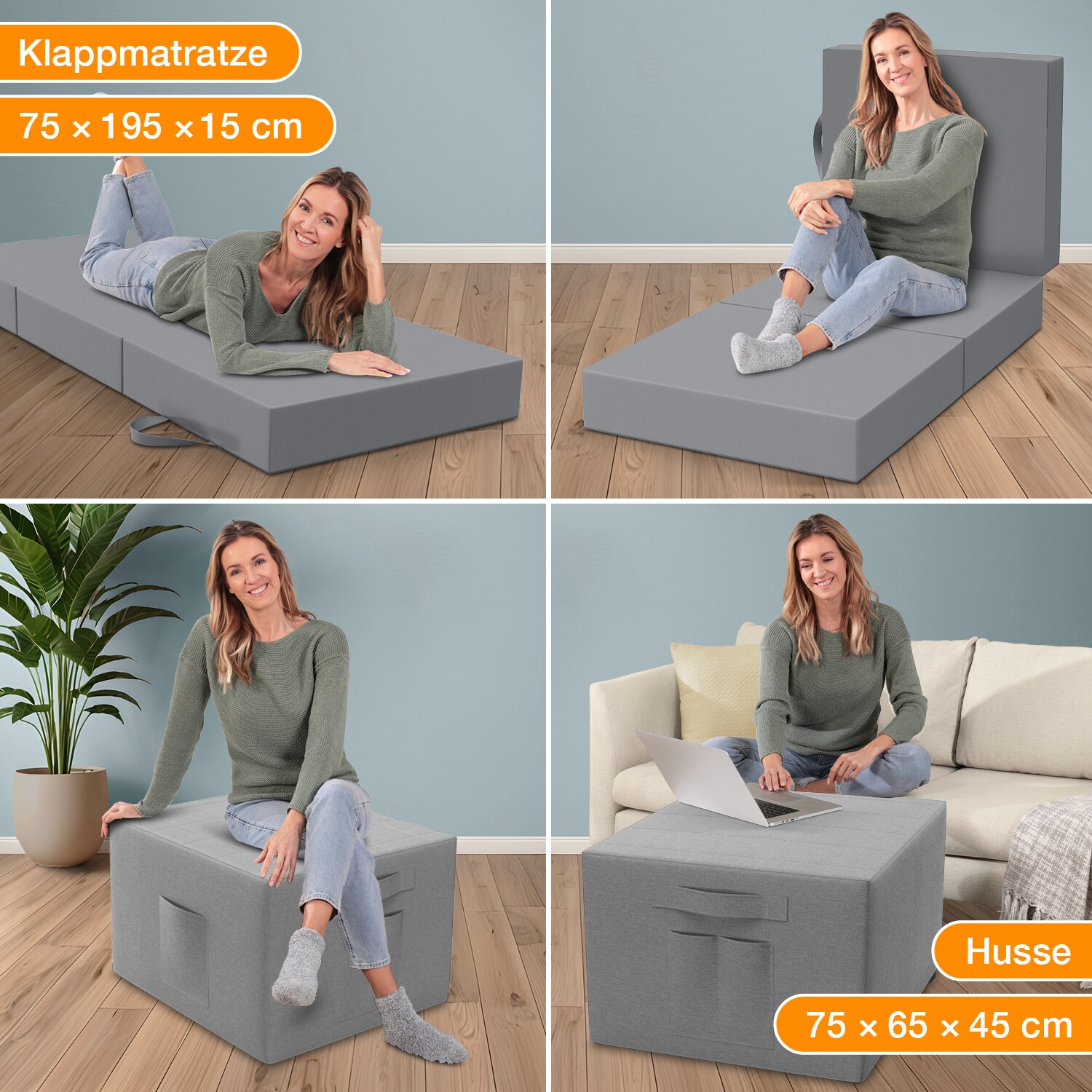 Bestschlaf Klappmatratze inkl. Husse & Transporttasche Spar-Set
