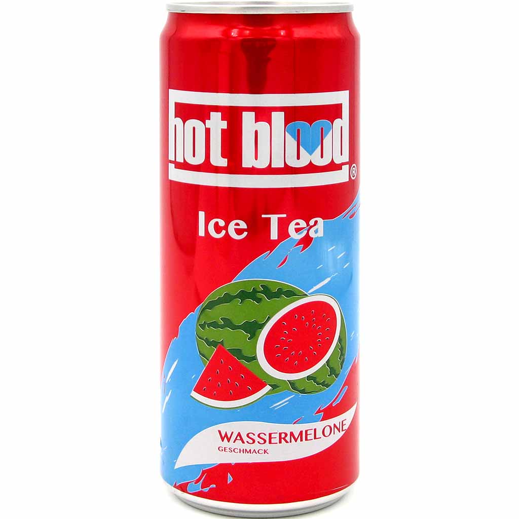 hot blood Ice Tea Wassermelone Dosen 24 x 330ml MHD:2.8.26