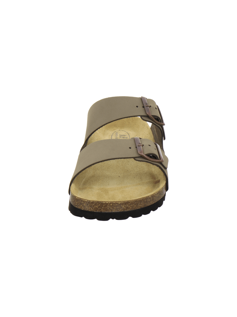 Pantoletten Herren Leder khaki