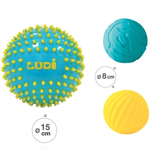 Ludi sensorische ballen blauw - 3st