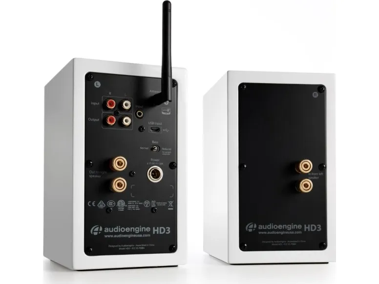 Audioengine HD3, 2.0 kanaler, Kabel & trådløs, 15 W, 65 - 22000 Hz, Hvid