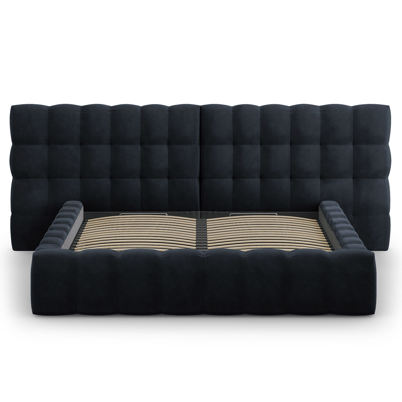 Cosmopolitan Design Lit avec coffre de rangement Bali Velours bleu foncé - 180x200 cm