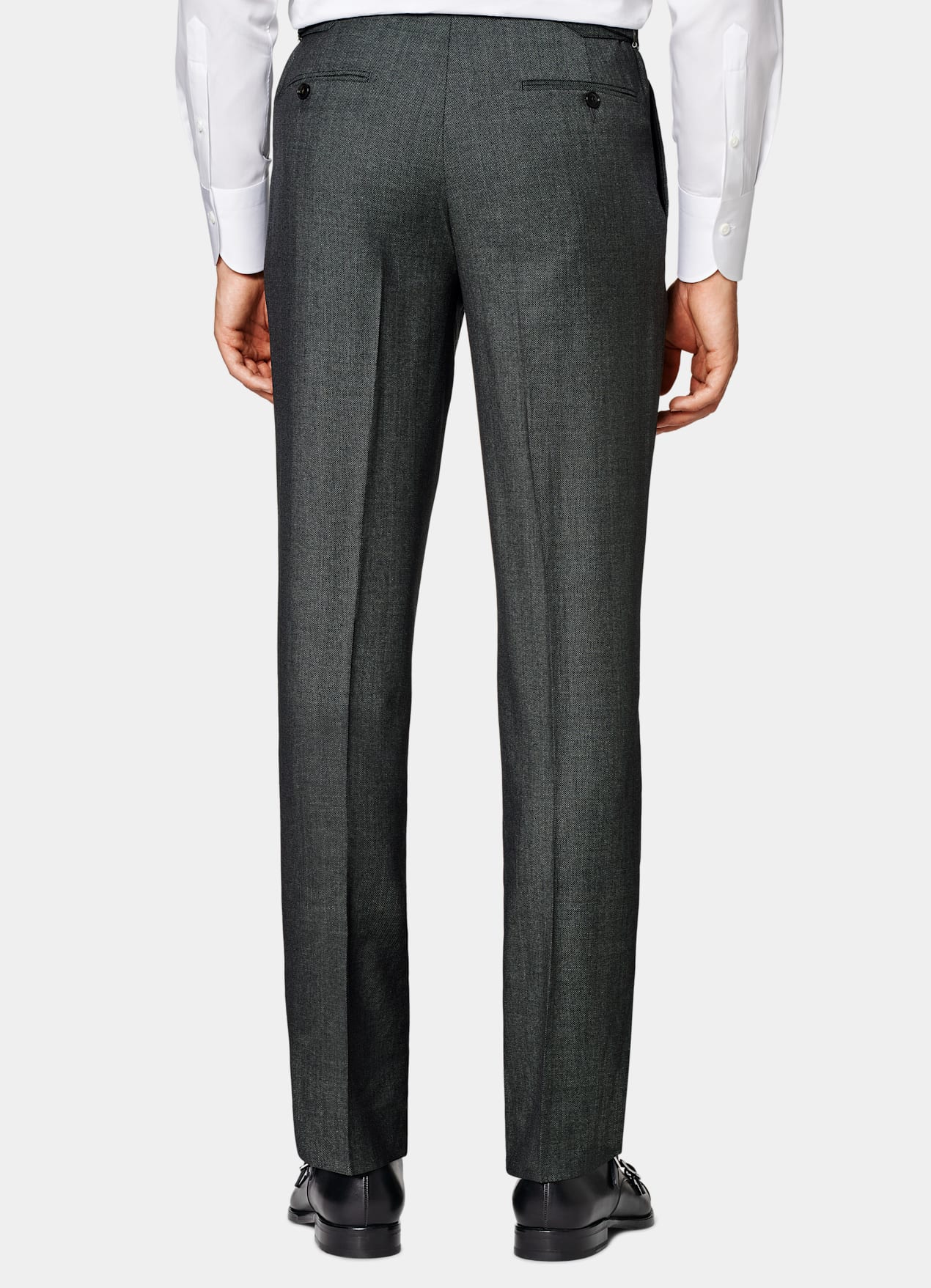 Pantalon de costume Slim Leg Straight gris foncé œil-de-perdrix