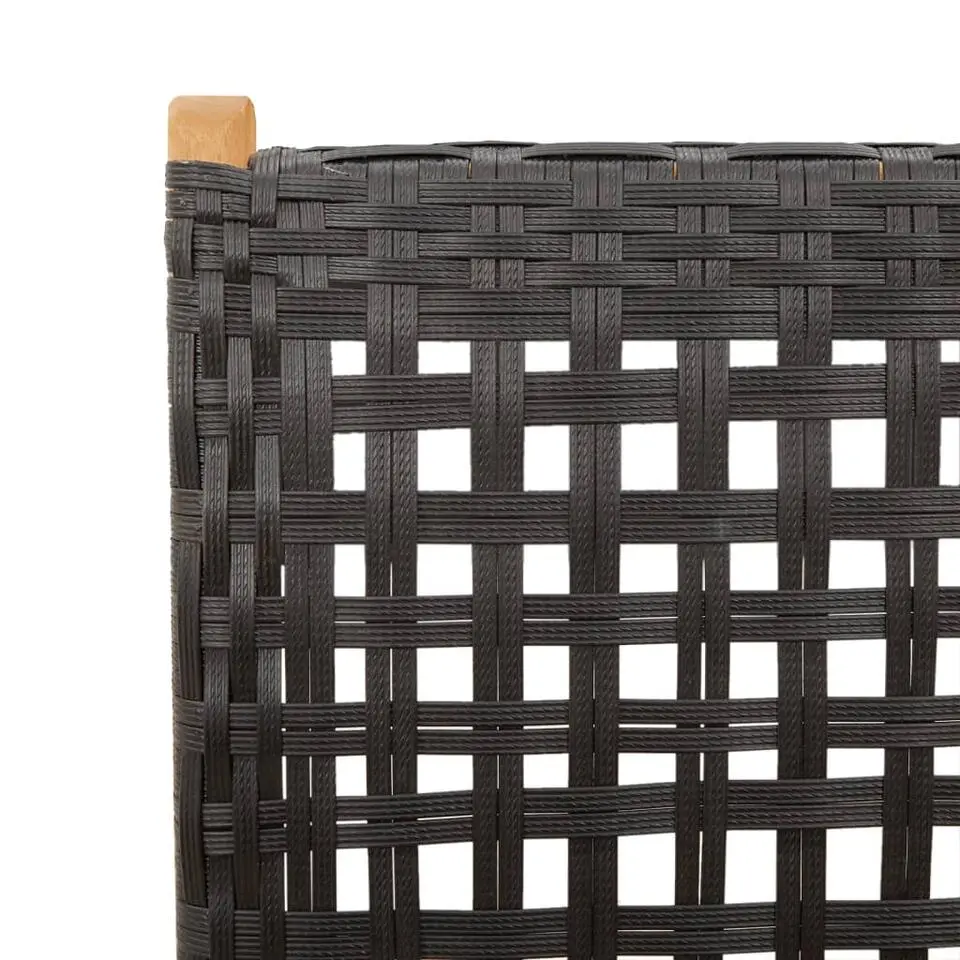 vidaXL - Verstelbare tuinstoelen - Zwart - Poly rattan en hout zwart - 4 stuks