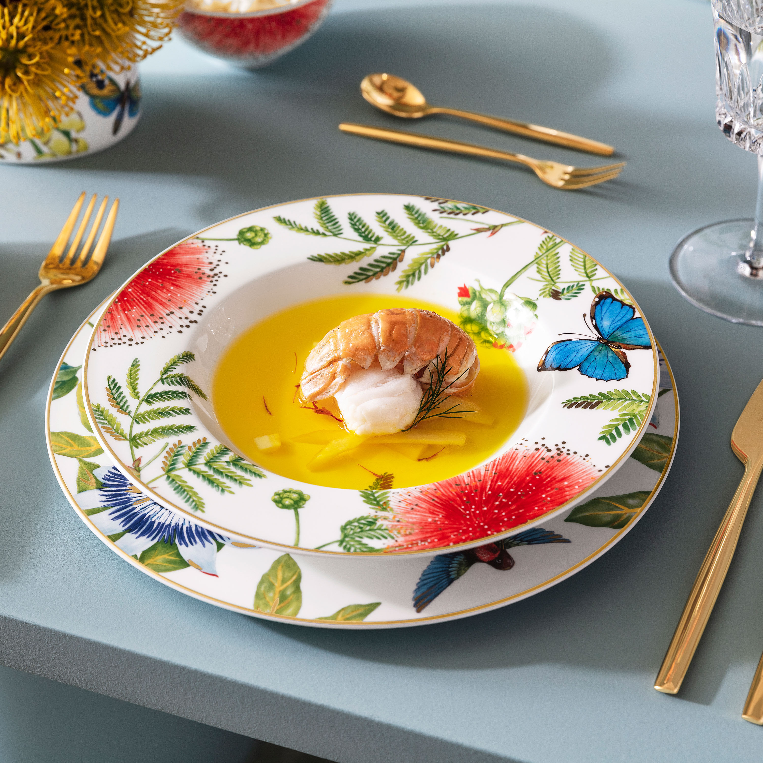 Amazonia Soup bowl Multi-colored, 9.8'', Premium Bone Porcelain